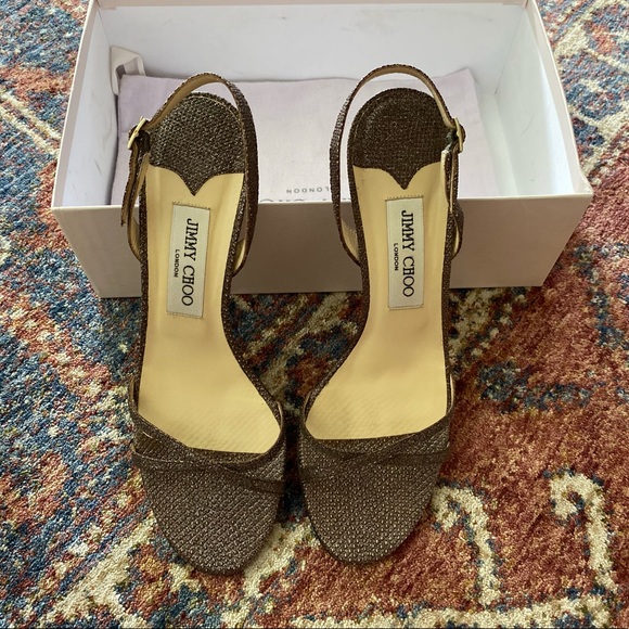 Jimmy Choo Glitter Karung Sandals - Picture 3 of 5